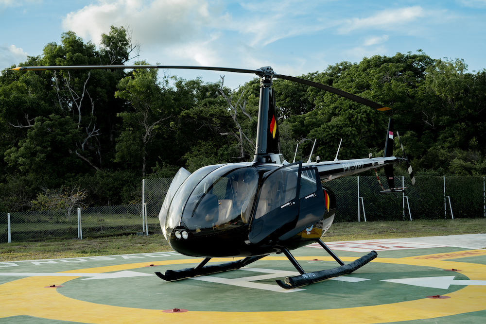 helicopter on landing pad
