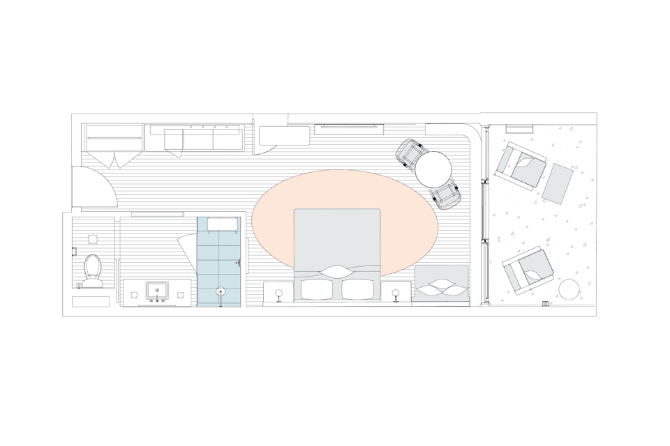 floor plan of garden view room