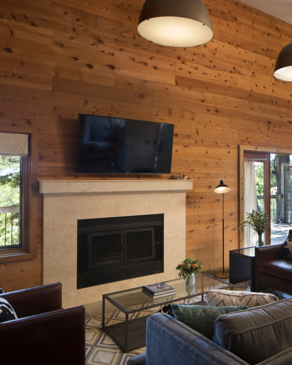 interior shot of fireplace in living room