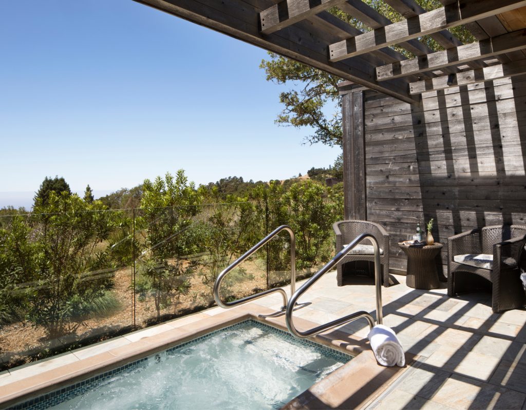 private deck with hot tub