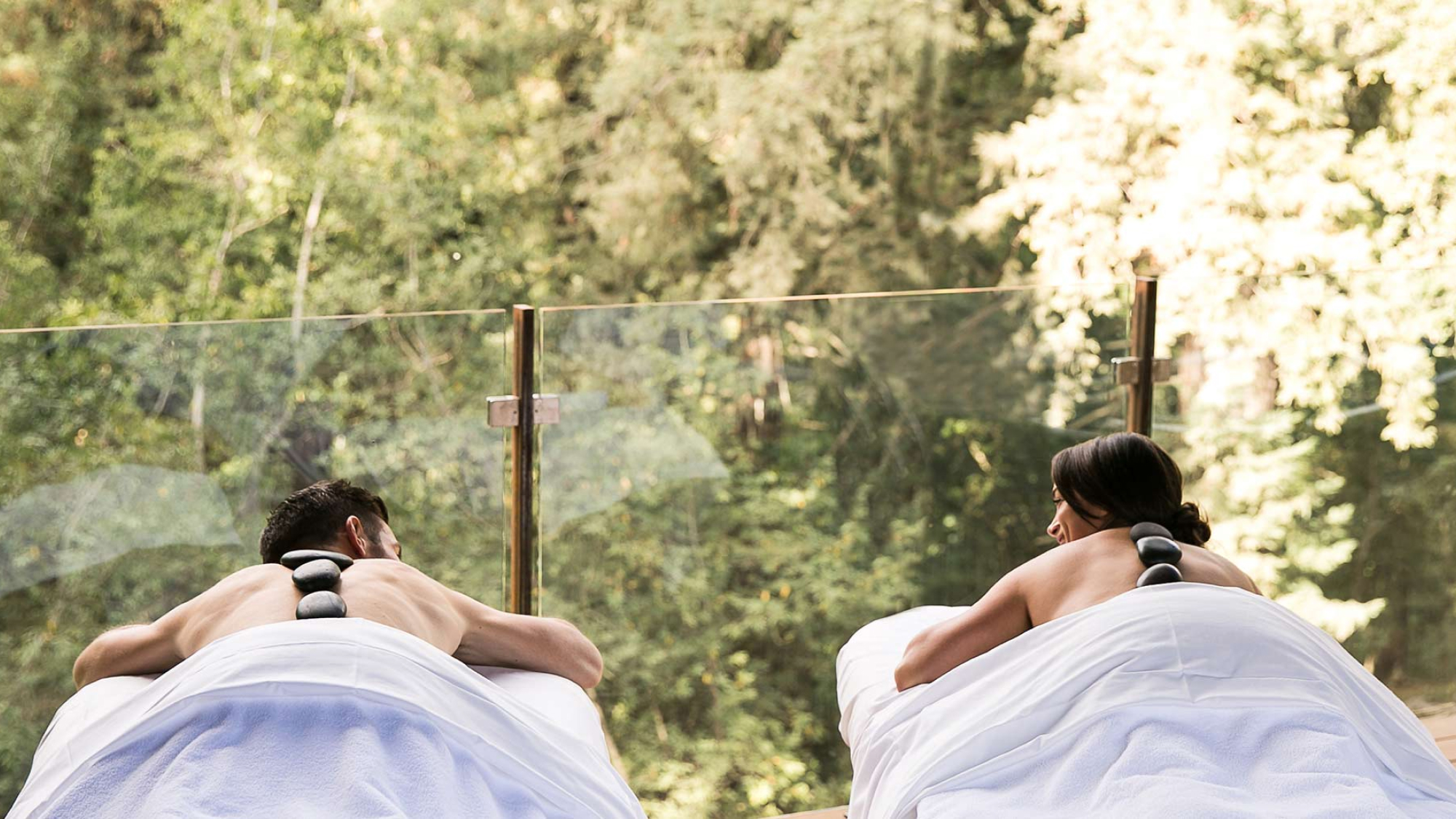 couple getting a stone massage