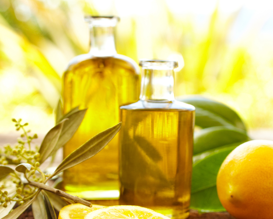 close up of massage oils