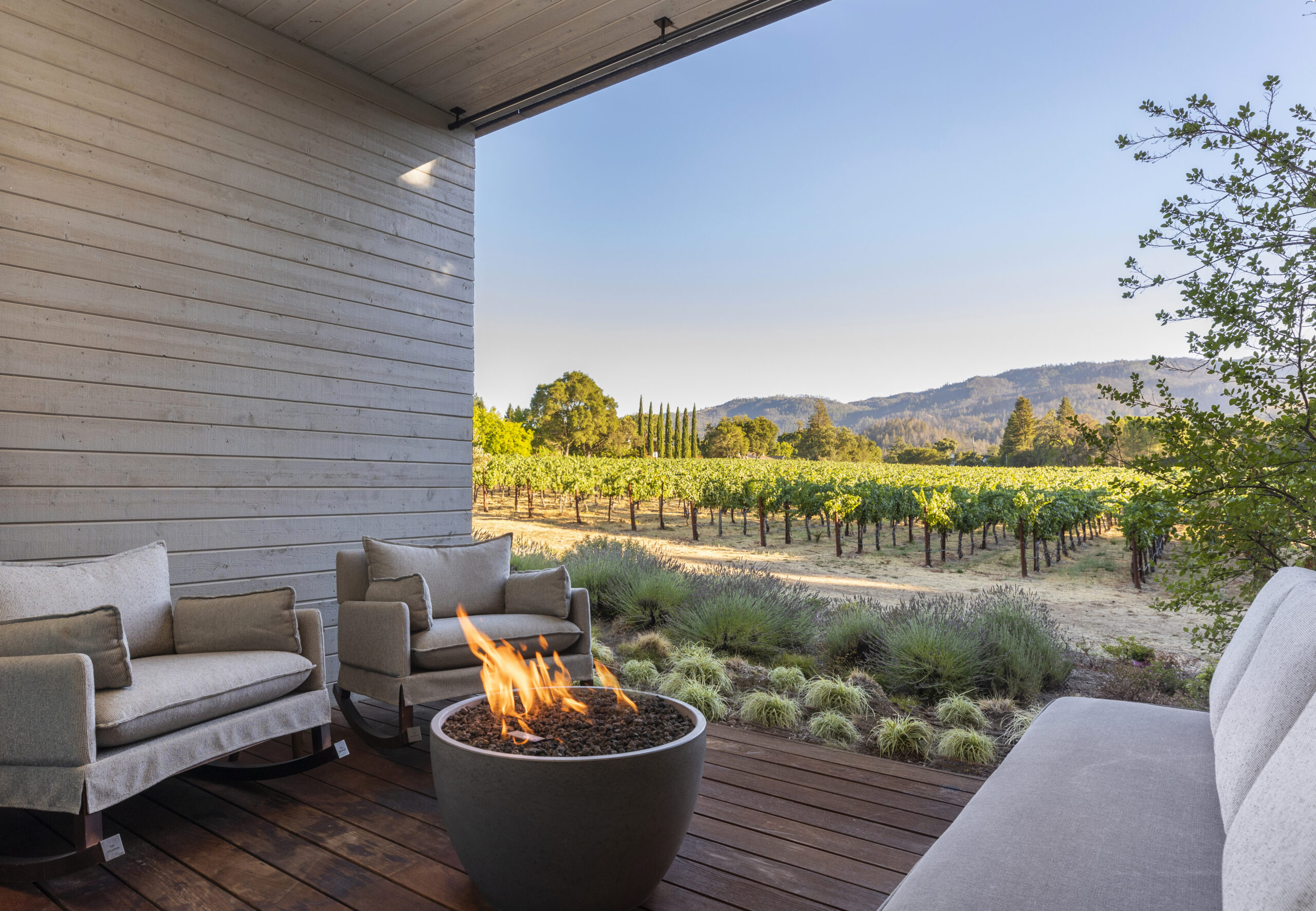 bedroom with vineyard views