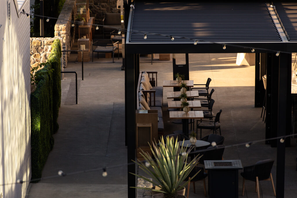 Salvia Outdoor Dining Overhead View