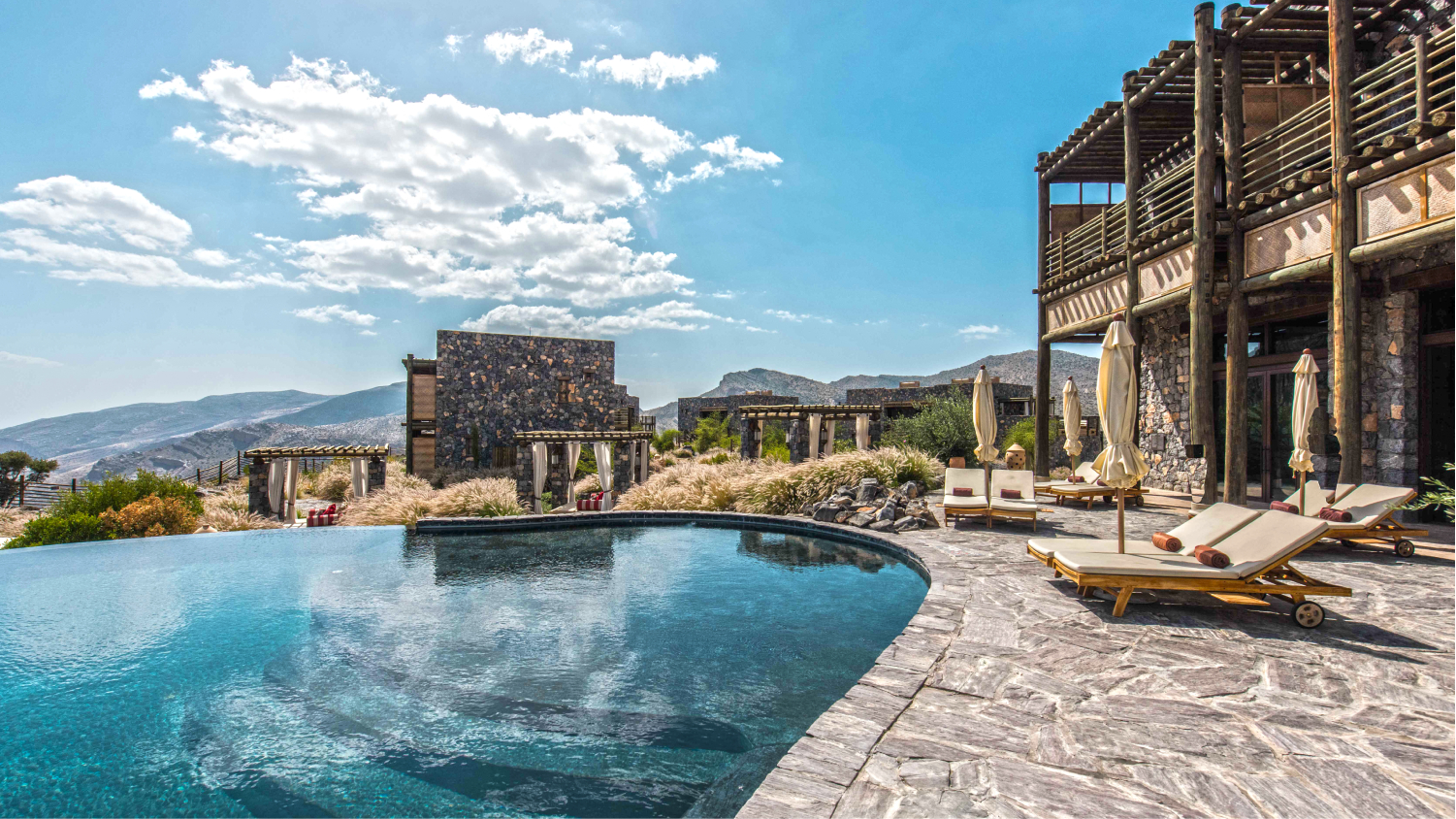 resort infinity pool with nature views