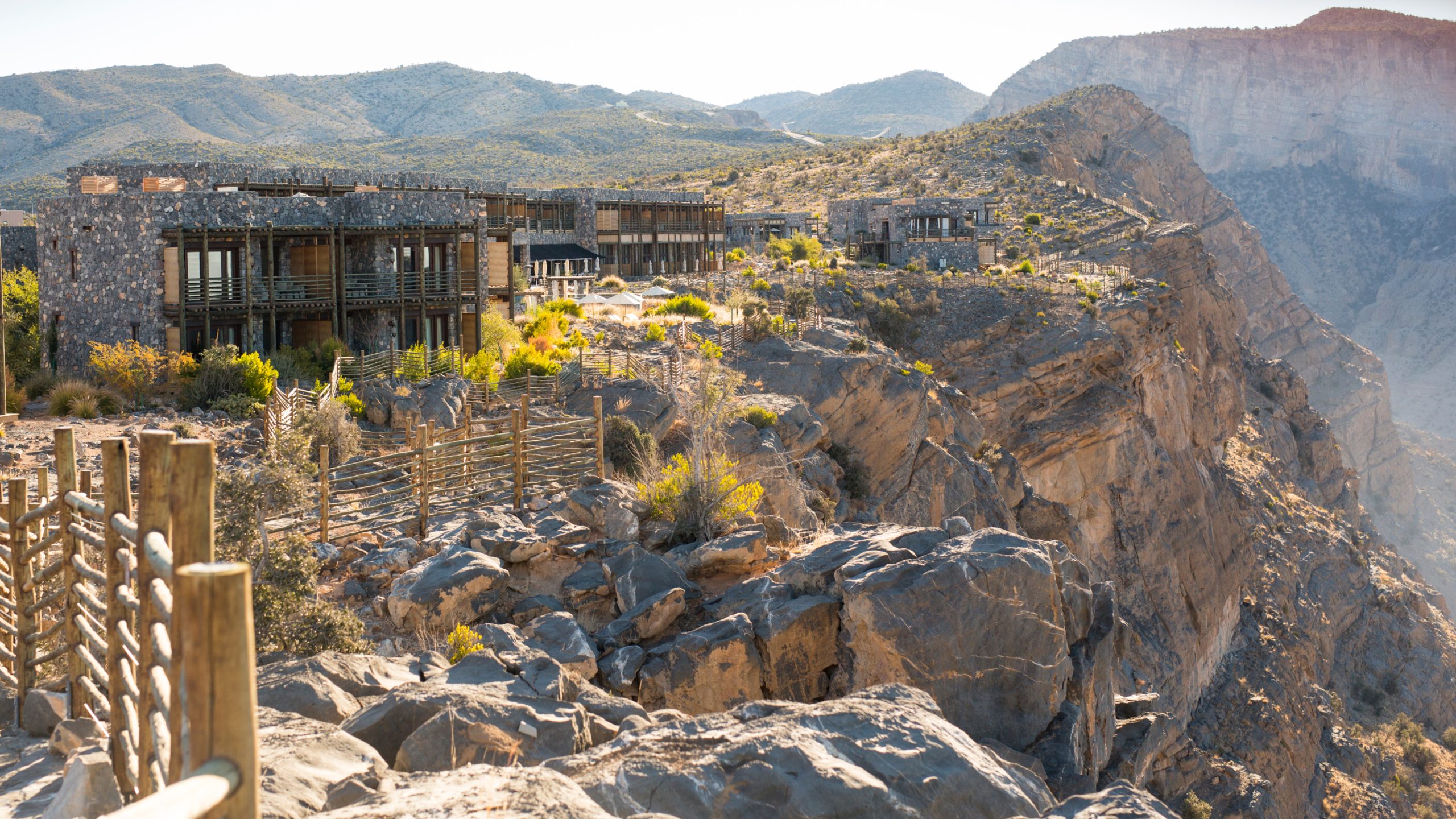 views of the resort and cliffs