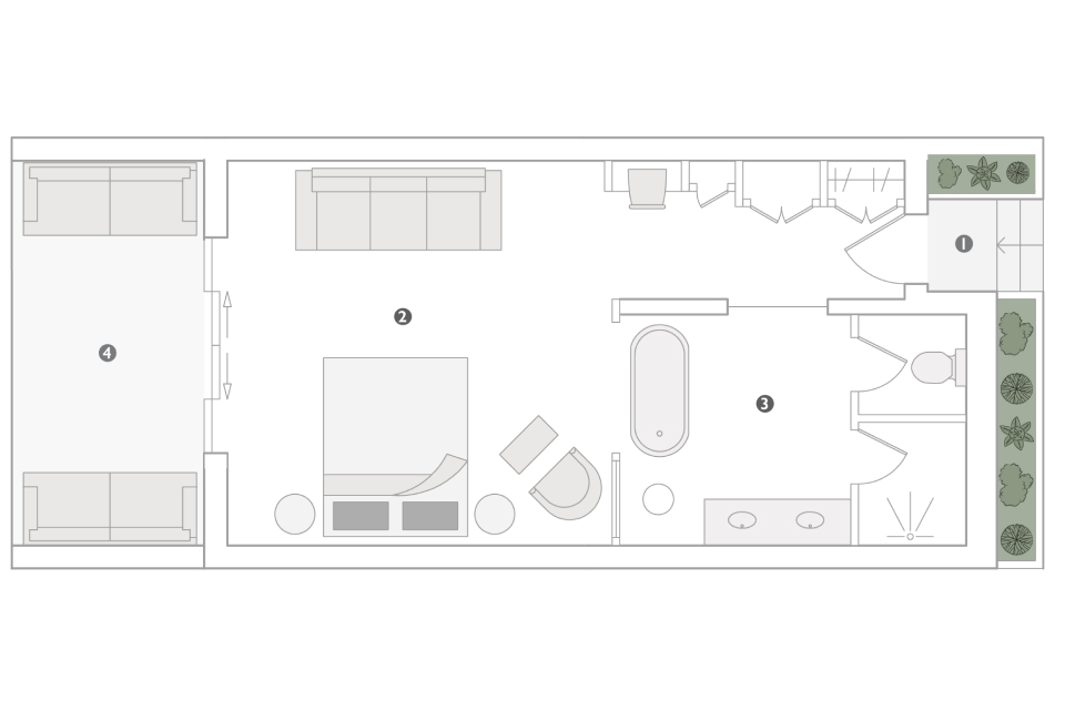 Floor plan of terrace sea view