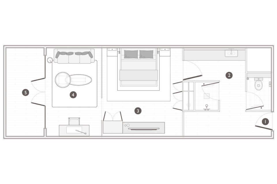 floor plan of deluxe balcony