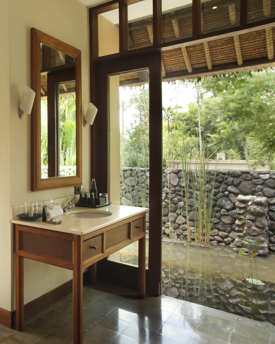 Bathroom vanity at the pool villa