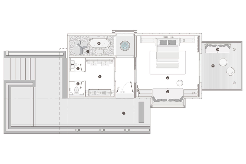 Floorplan of terrace tree villa