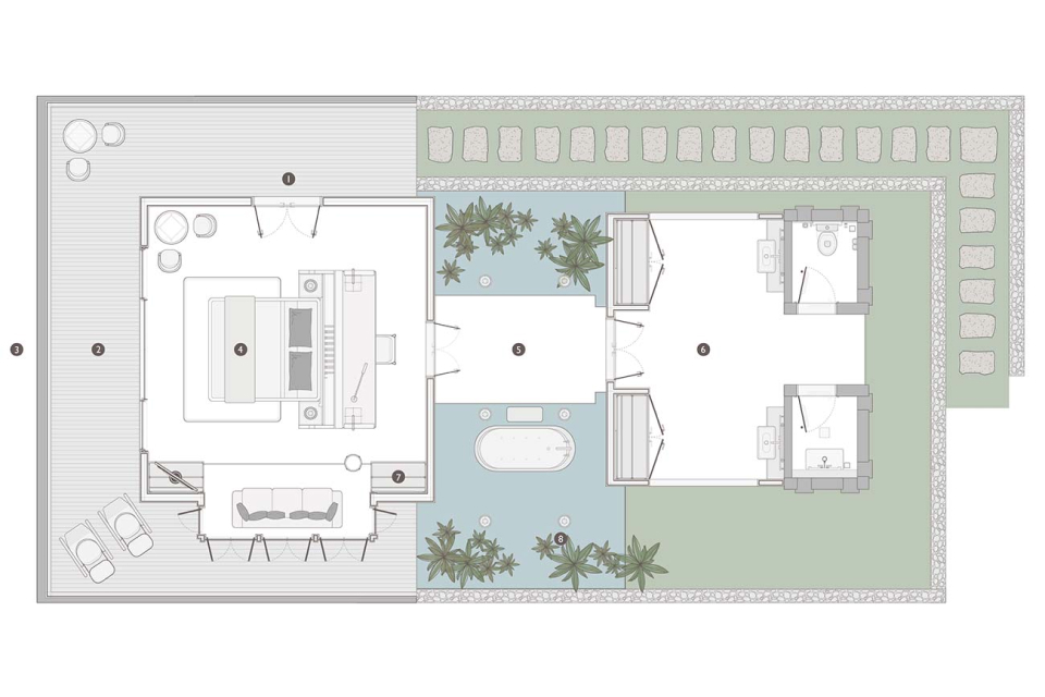 Plan of valley villa