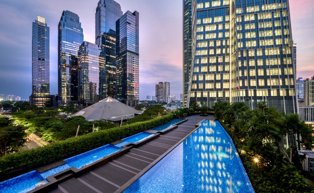 pool looking over jakarta