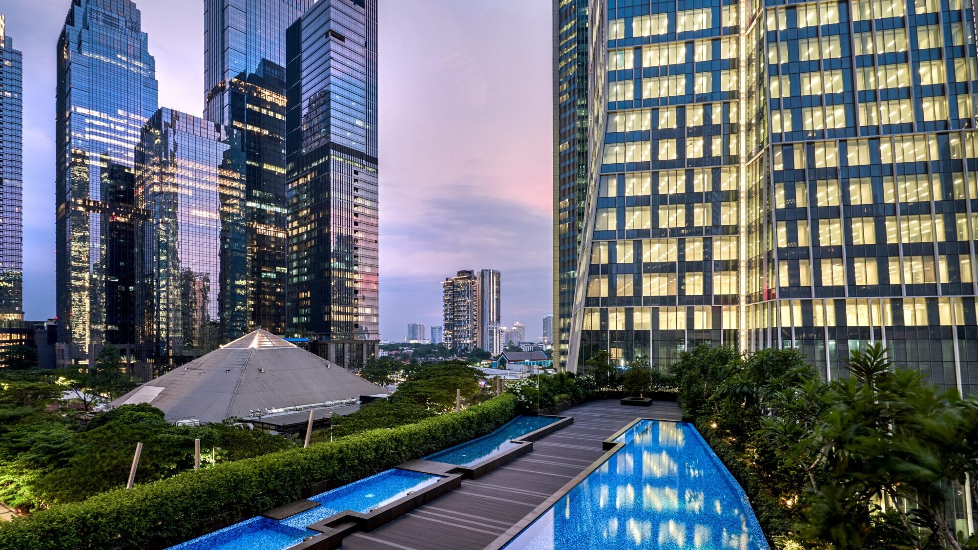 Alila SCBD Pool at Sunset