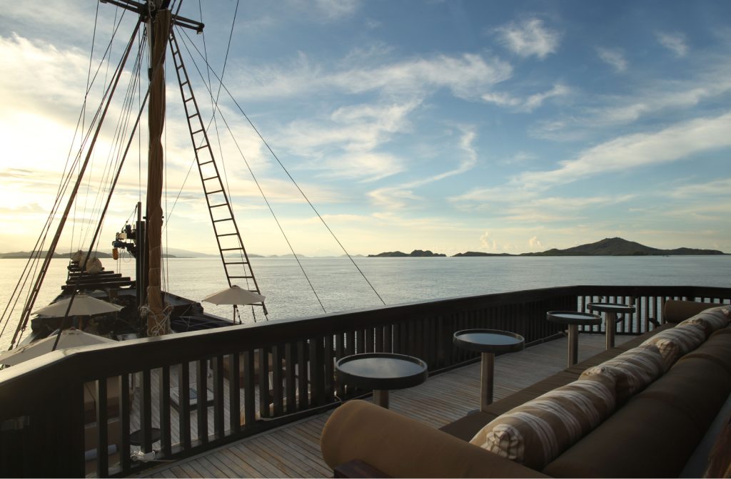 Boat deck with view of ocean