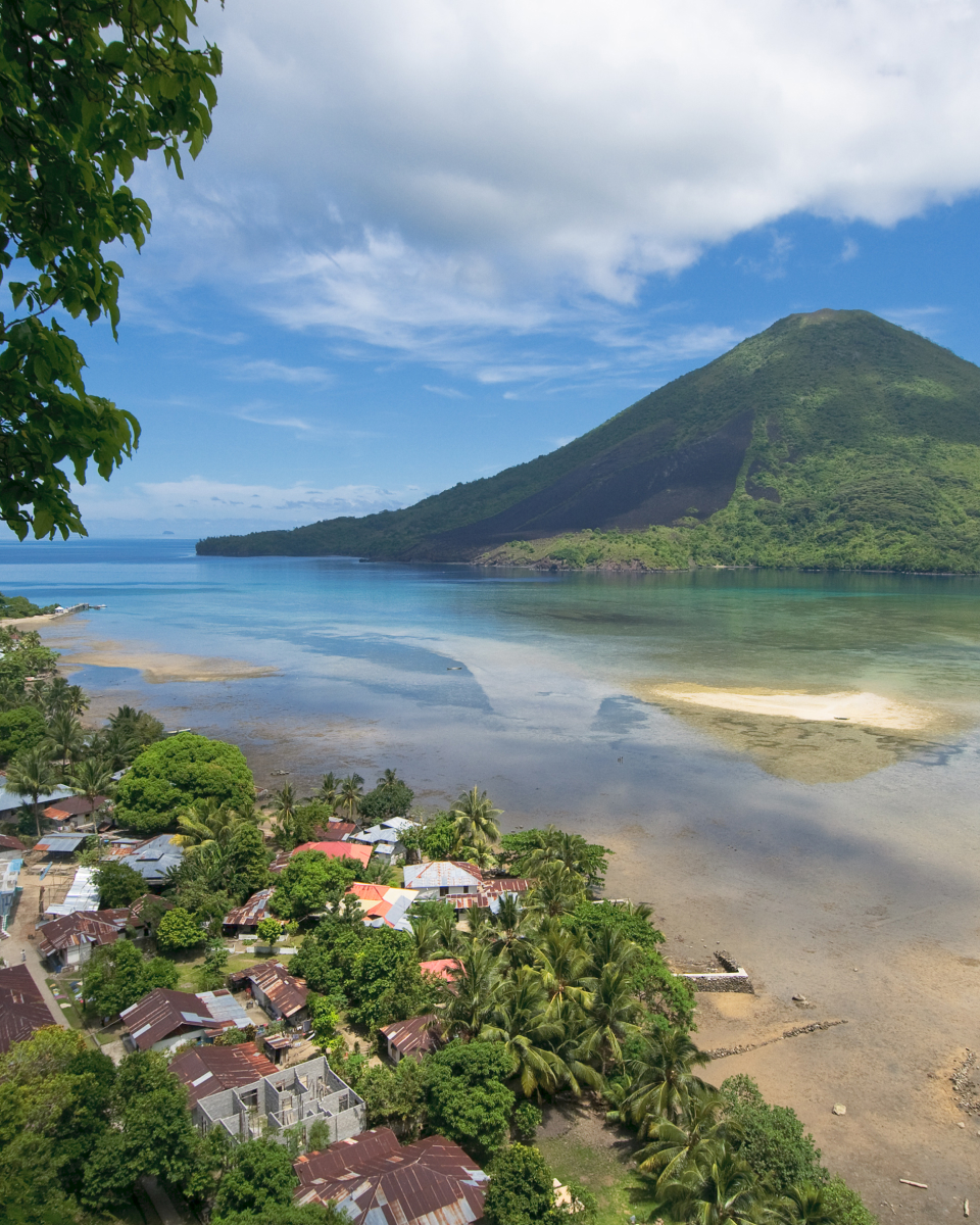 homes on a shoreline with shallow water